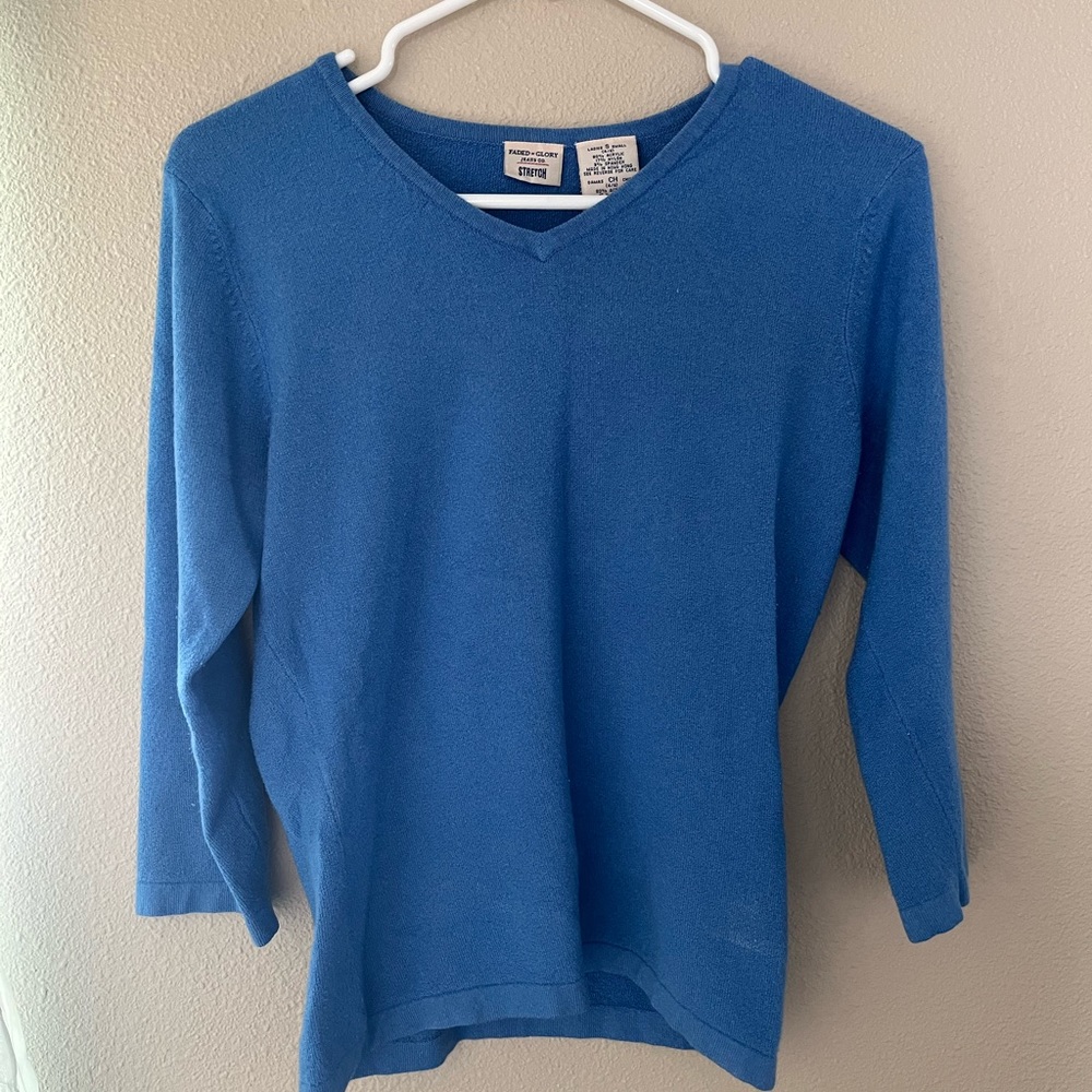 Blue sweater. Faded Glory Jeans co.